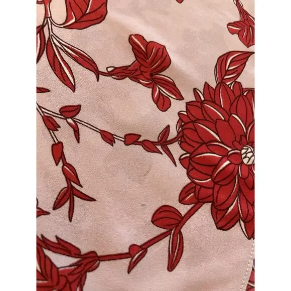 Cabi Medium Pink Floral Print Adore Peplum Tank Cami Adjustable Straps #5533 - Picture 9 of 9